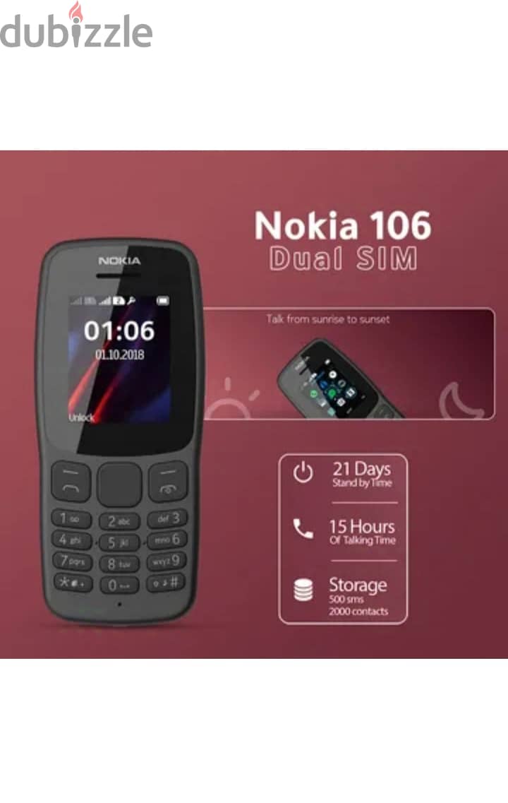 هاتف Nokia 106 Dual SIM 0