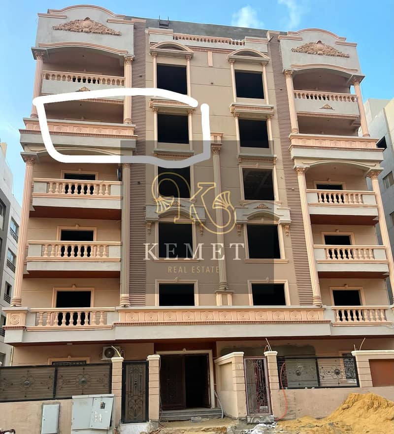 Apartment for sale in Andalusia, steps from Katameya Dunes  - Area 165 m - Fourth floor in front of me (elevator). - Semi-finished (distinctive facade 0