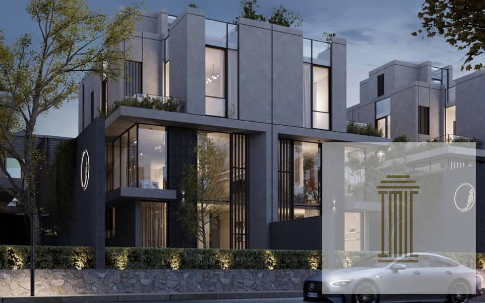 Townhouse for sale in a compound of villas only in front of the American University, first offer, 250 square meters, 5% down payment, 8 years installm 1