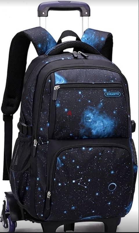 school backpack شنطه مدرسه جديده بالتروللي 0