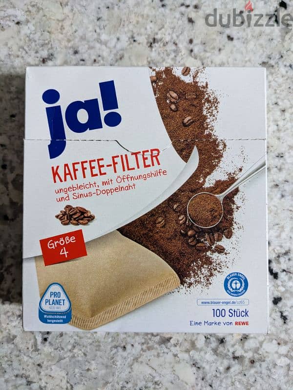 4 packs of coffee filters 100 pieces/pack، فلاتر قهوة عدد 4*100 فلتر 0