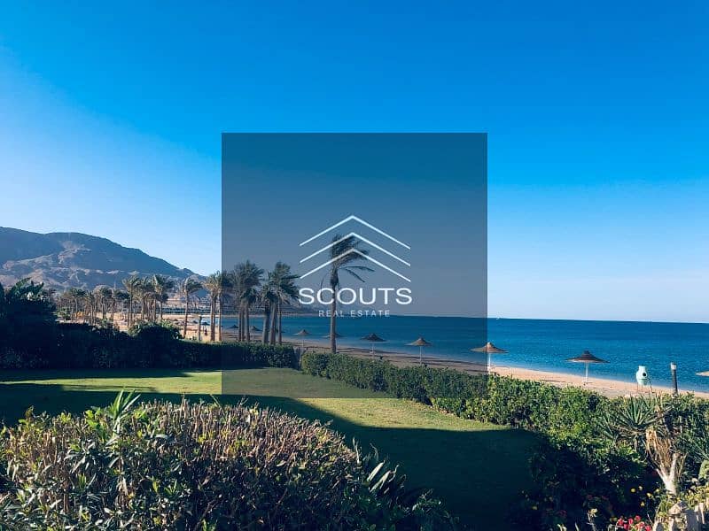 Chalet with garden for sale in La Vista Topaz Ain Sokhna without down payment, fully finished and the whole village is located on the sea near Porto 1