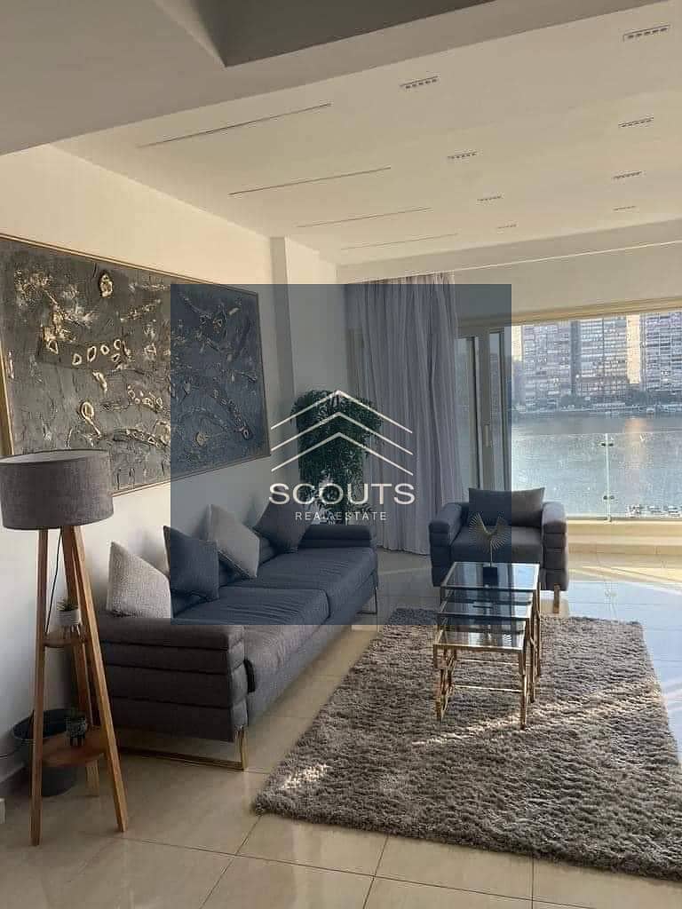 Apartment for sale in Maadi, directly on the Nile, residential building with hotel finishes, Rêve Du Nil Tower, fully finished with furniture, 6