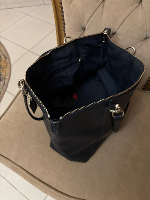 original coach hand bag dark blue 1