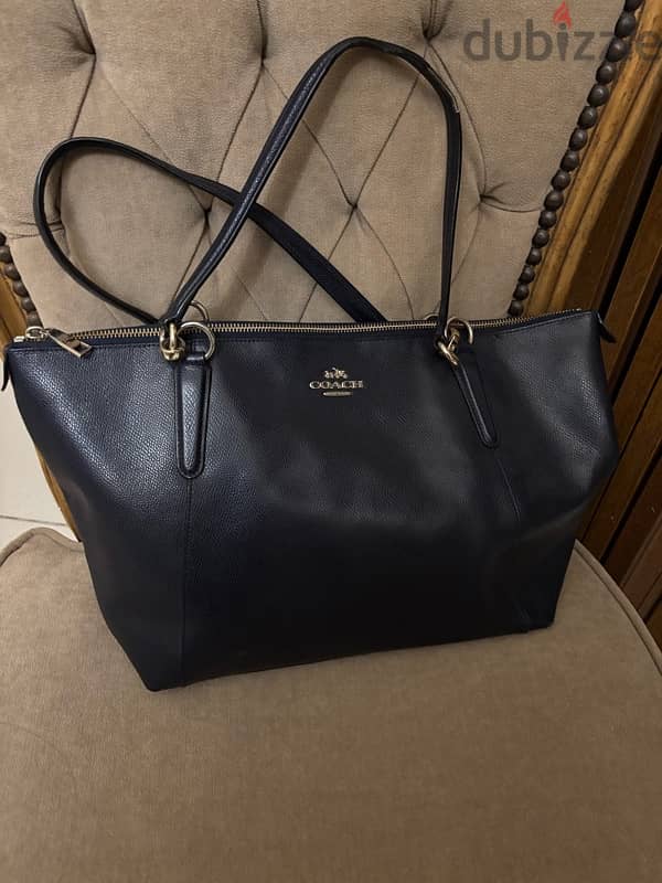 original coach hand bag dark blue 2