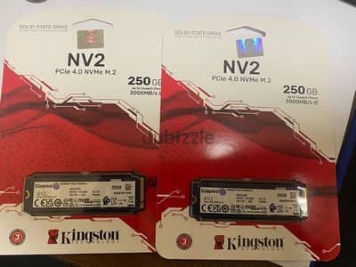 2 nvme nv2 - ssd m. 2 - kingston - 250gb جديد متبرشم