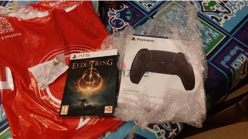 Ps5 Controller اسود جديد متبرشم + Elden ring CD used 0