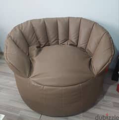 Bean bag chair - (Bufka) كرسي بين باج بحالة جيدة لون بنى فاتح. 0