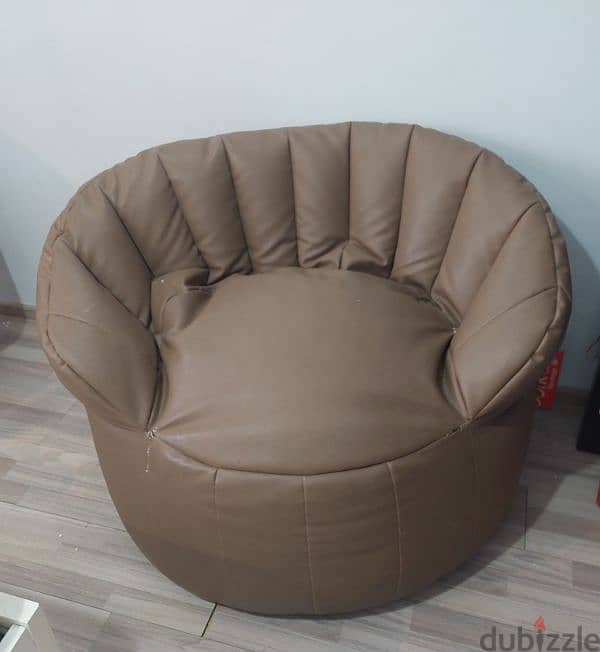 Bean bag chair - (Bufka) كرسي بين باج بحالة جيدة لون بنى فاتح. 4