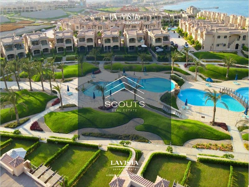 Chalet for sale, first row on the sea, Super Lux finishing, ready for inspection, in La Vista 6, Ain Sokhna, Suez Road, La Vista 6, Ain Sokhna, Suez 11