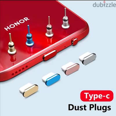 Metal anti-dust plug for type C ports  & Anti-dust 3.5mm earphone plug