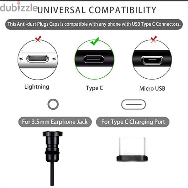 Metal anti-dust plug for type C ports  & Anti-dust 3.5mm earphone plug 5