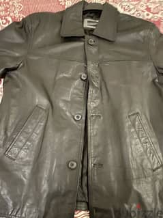 black real leather coat size L from Holland 0