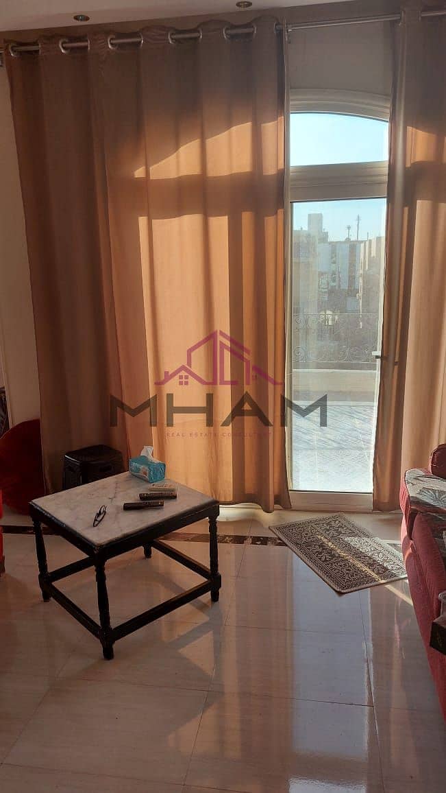 Furnished roof studio for rent, third floor, open view, in the Third District - Fifth Settlement 0