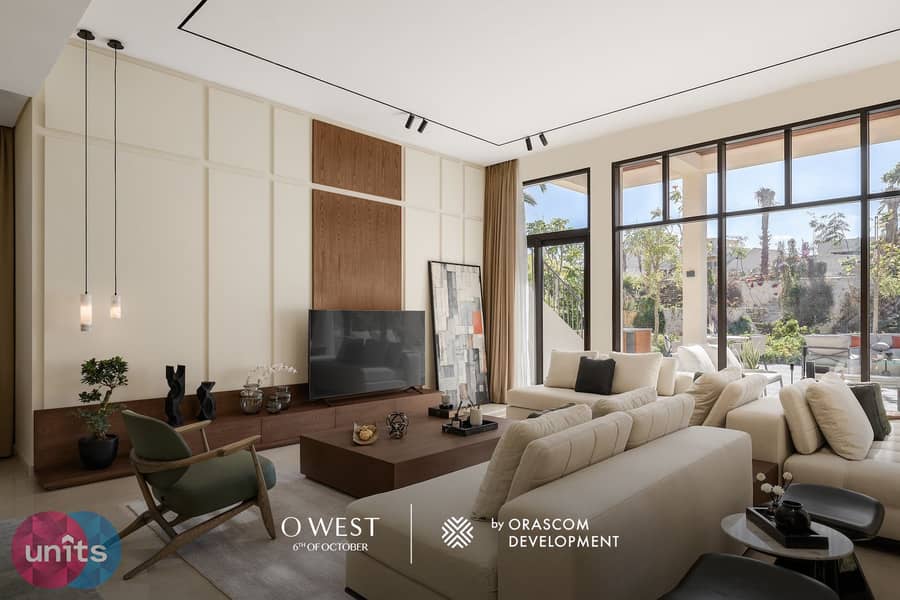 For Sale Semi Finished Apartment in O west by Orascom Development on Wahat Road, located in the heart of 6th of October City 2