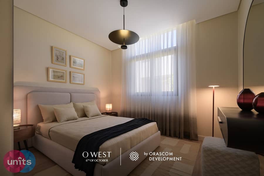 For Sale Semi Finished Apartment in O west by Orascom Development on Wahat Road, located in the heart of 6th of October City 3