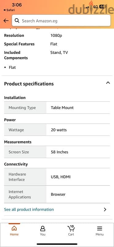 samsung smart tv led 58 inch Sires 5 model 5200‎شاشة سامسون بوصة س 3