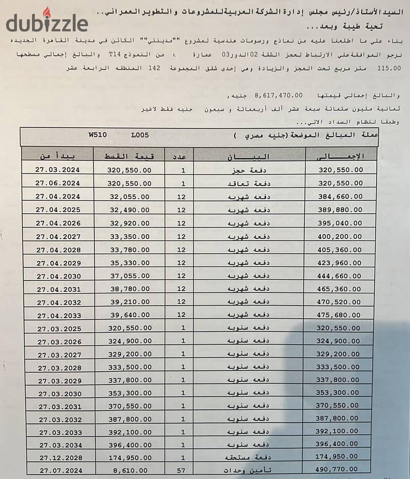 A catch over price , an apartment for sale in b14 , at Madinaty city , very closed to the services and Mega mall , near to craft zone and East hub 1