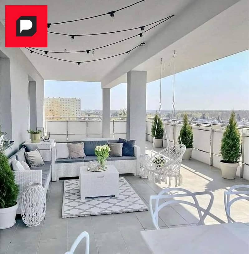 Apartment for sale in The Crest Compound Fifth Settlement next to Rehab and the American University fully finished with a panoramic view landscape 7