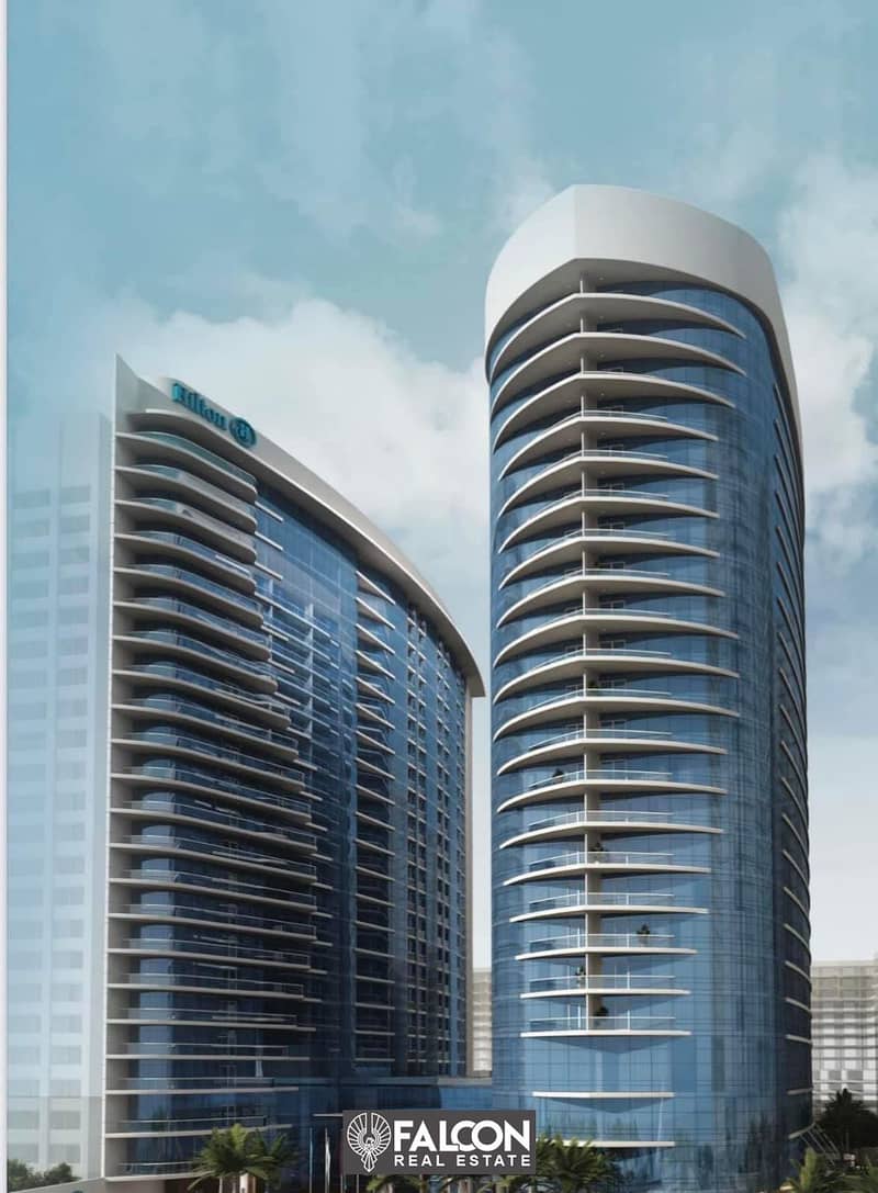 Managed by Hilton Full Nile view apartment fully finished with air conditioners for sale in Maadi Nile Pearl Towers 9