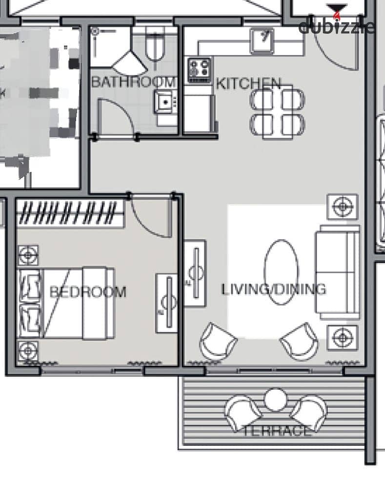 A studio for sale at Noor city ,with the old price , and longest installments period over 14 years , prime location over the central park directly. 3