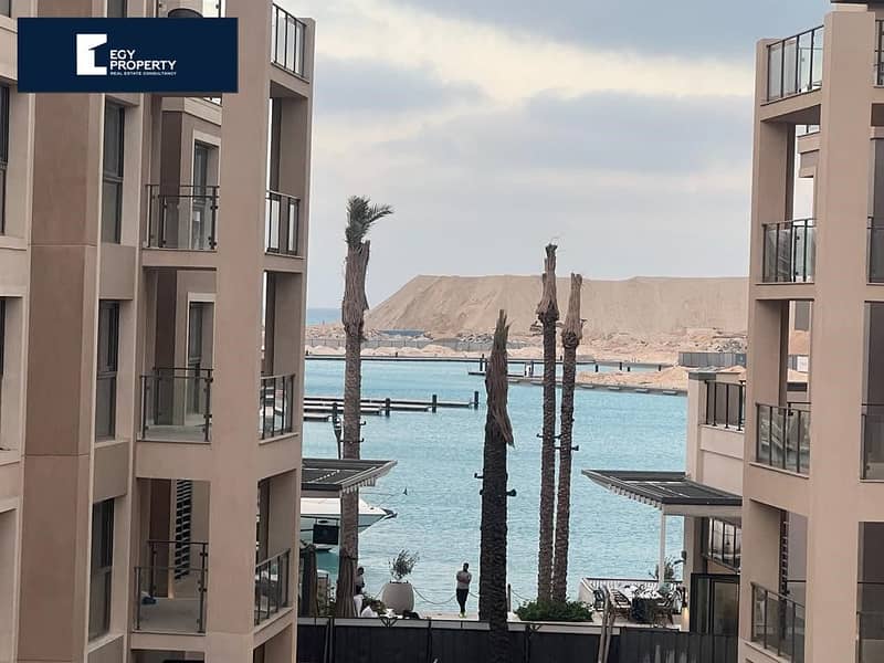 امتلك في مارينا مراسي الساحل الشمالي شاليه للبيع مفروش بالكامل مطل على الكنال Marina Marassi 1