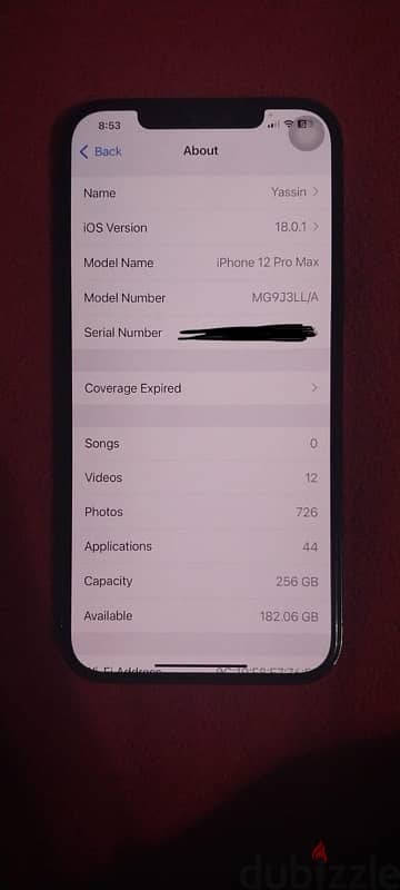 iPhone 12 Pro Max 256GB battery 86 zero  ولا في خربوش 8
