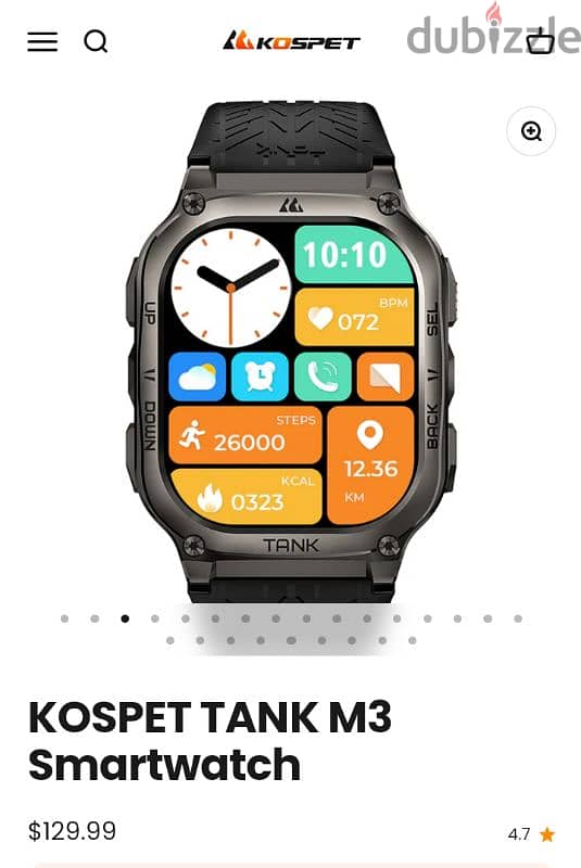 kosbet tank m3 smart watch 4