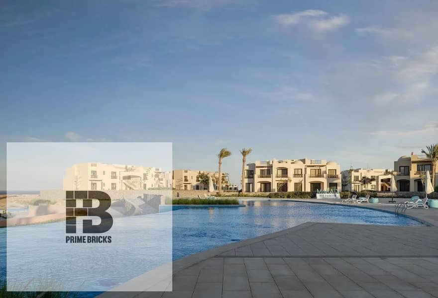 For sale, a fully finished apartment with a garden, directly on the lagoon in New El Gouna, Makadi Heights, with a down payment of only 10% 3