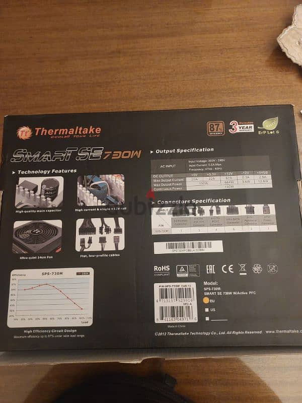 power supply Thermaltake smart se 730w حالة ممتازة استعمال شخصي 6