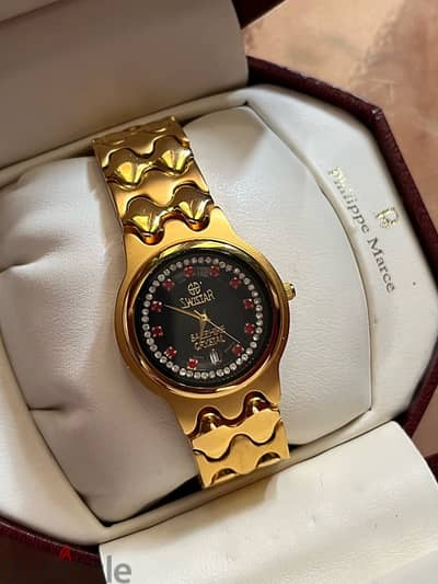 Swistar watch 18k Gold Sapphire Crystal