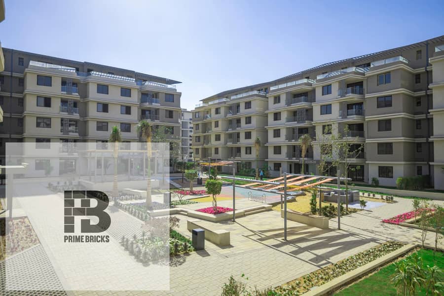 For sale, an apartment with a garden ((fully finished)) in Badya Compound, installments over 10 years from Palm Hills Badya 3