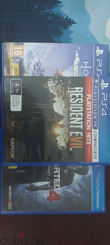 resident evil 7 , horizon zero dawn , uncharted 4 0