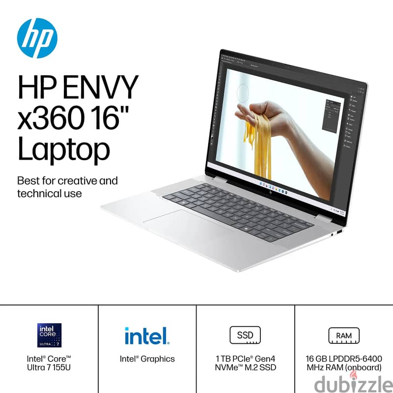 HP - Envy 2-in-1 16" 2K Touch-Screen Laptop - Intel Core Ultra 7 - 16 5