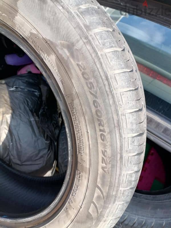 2 tyre's used for sale 205 60R16 2