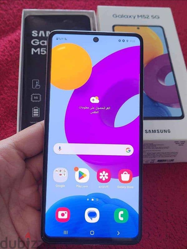 Samsung m52 معالج snap 778 معاه كل حاجته للبيع او البدل 1