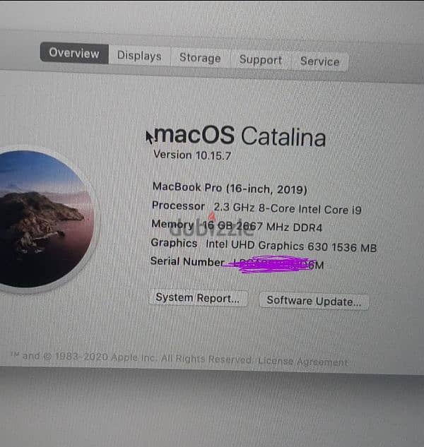 macbook pro 16 inch 2019 8core i9 -9850h vga ddr6 5