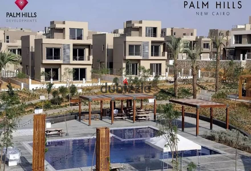 شقة للبيع 213 متر استلام فوري فيو لاند سكيب في بالم هيلز التجمع الخامسPalm hills new Cairo 2