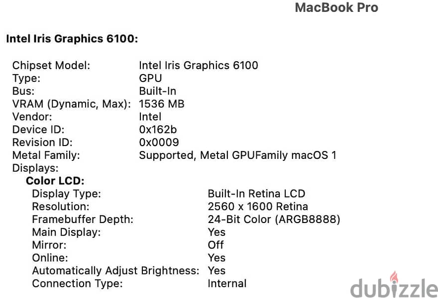 MacBook Pro 2015 13 inch (Retina, 3.1GHz core i7, Intel Iris 6100) 9