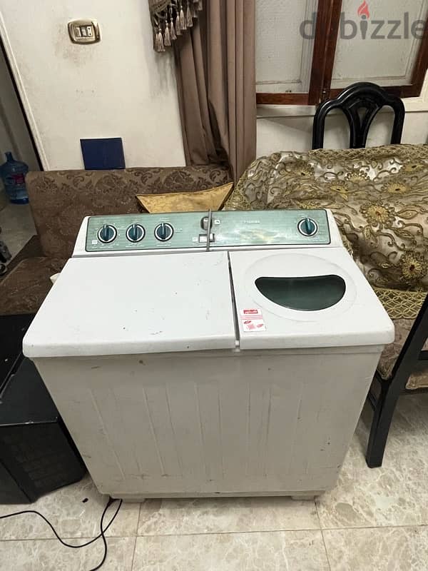 TOSHIBA half automatic washing machine غسالة توشيبا هاف اوتوماتيك 1