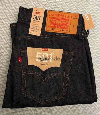 Levi's Men's 501 Jeans 34W 32L - Rigid (Dark Blue) جينز أصلي ليفي كحلى