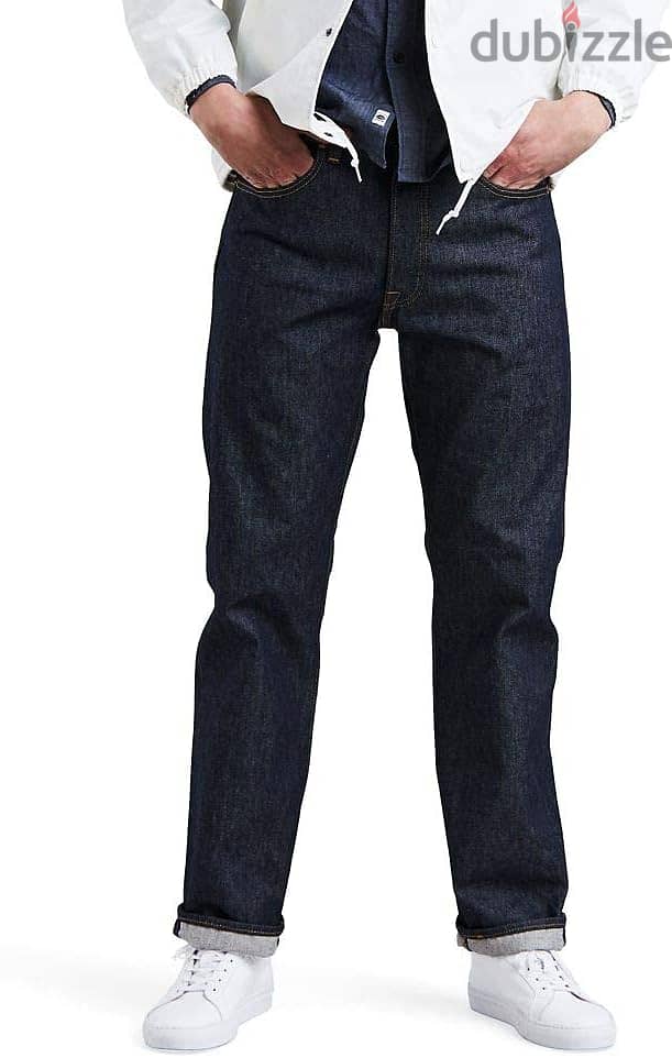 Levi's Men's 501 Jeans 34W 32L - Rigid (Dark Blue) جينز أصلي ليفي كحلى 2