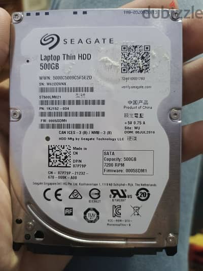 هارد 500 جيجا seagate بحالة جيدة