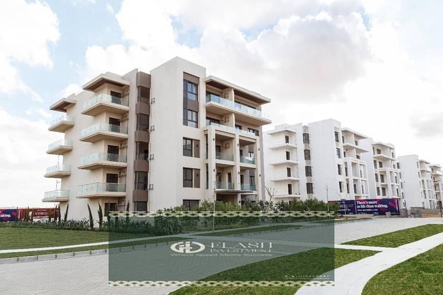 Apartment for sale, immediate receipt, finished, 40% down payment and the rest over a year, for sale in the Fifth Settlement, an integrated compound f 8