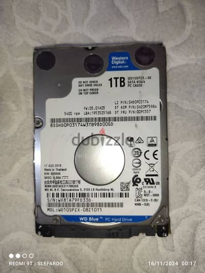 هارد لاب ٢. ٥ انش  ويسترن ديجيتال بلو تيرا 2.5 inch 1T HDD