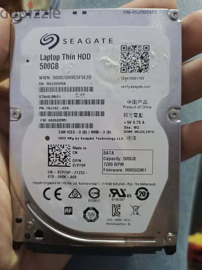 هارد لاب توب 500 جيجا seagate