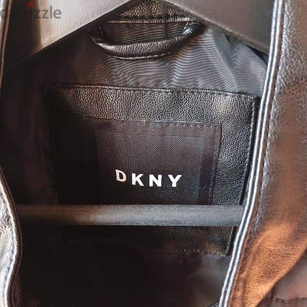 DKNY Men's Leather Jacket Original Size Medium with ticket 4