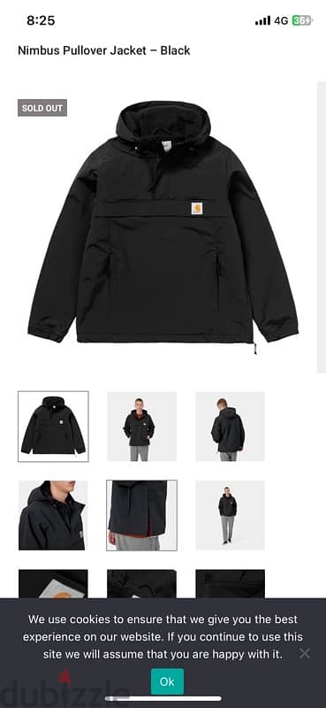 CARHARTT WIP NIMBUS PULLOVER size S price 3950