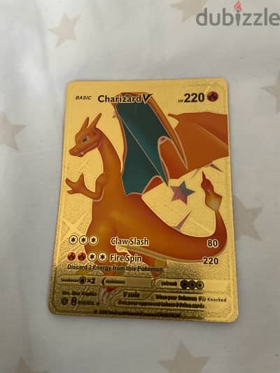 Pokemon card Charizard V fully gold