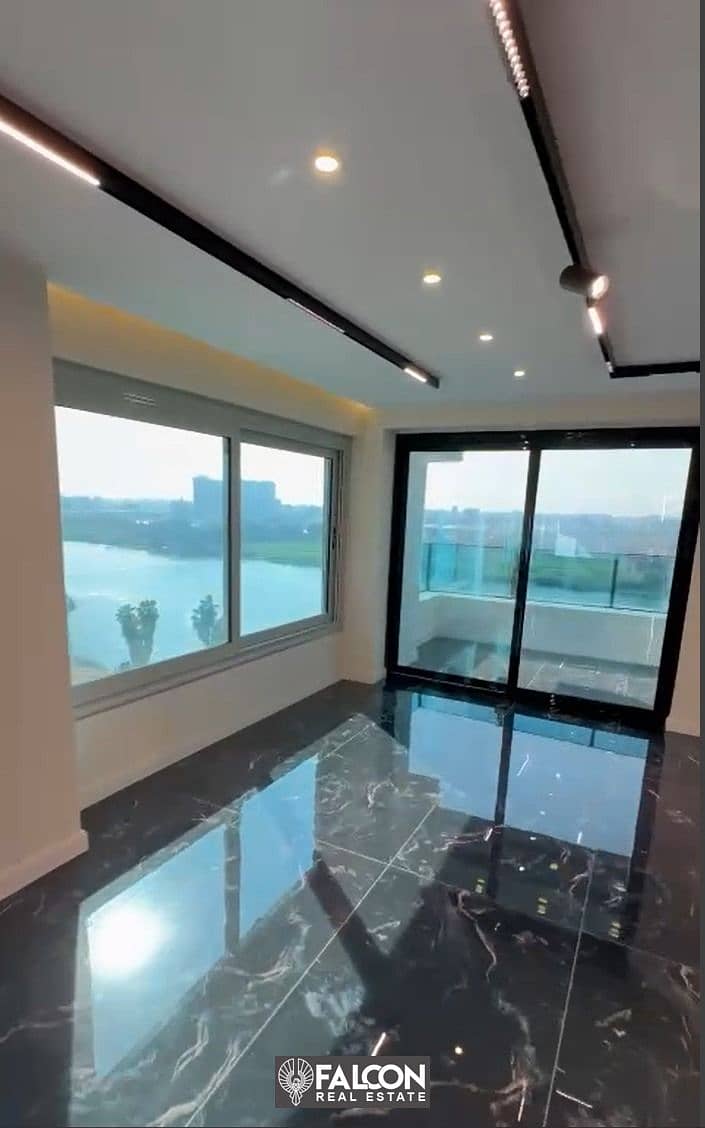 Apartment for sale fully finished with furniture and appliances Nile Corniche view with highest monthly investment return in Reve du Nile Tower Maadi 1